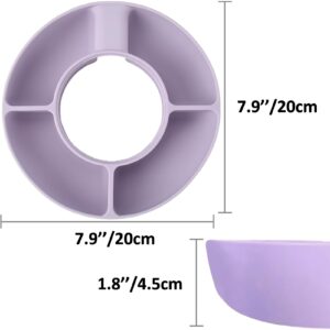 ZONYEE Snack Bowl for Stanley 40oz Tumbler with Handle, Silicone Reusable Snack Ring Snack Tray Fits for Stanley Cup 1.0/2.0, Suitable for Cinema, at Home or Outdoor, Orchid