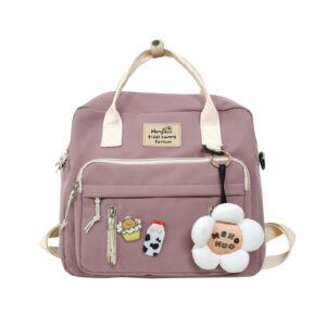 extolove cute messenger bag, kawaii backpack japanese crossbody bag aesthetic bag ita bag with kawaii accessories (a pink)