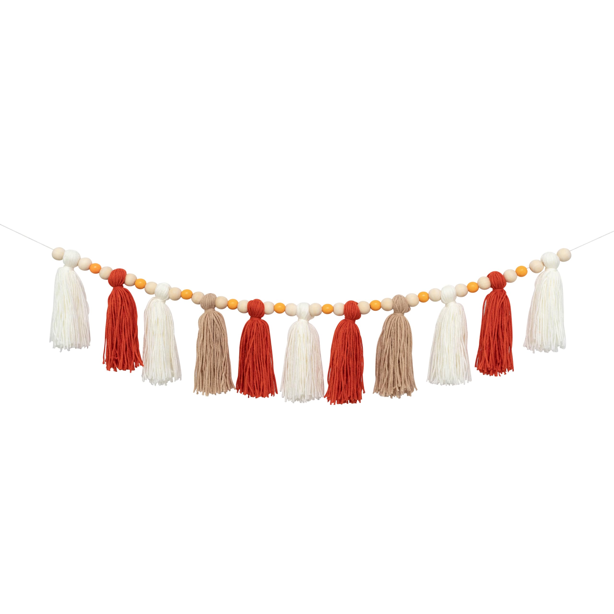 CANTLY Fall Autumn Tassel Garland - White Orange Groovy Party Decorations 1st Birthday High Chair Banner Backdrop for Baby Shower Halloween Party Decorations (Fall Autumn Tassel)