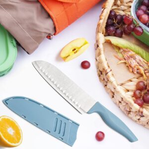 Dsmile 7 Inch Chef's Knive Sets Paring knives Japanese Chefs Knife Fruit and Vegetable Knife Stainless Steel Kitchen Utility Knives with Blade Guards(1 Pcs)