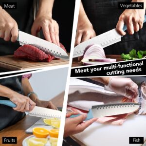 Dsmile 7 Inch Chef's Knive Sets Paring knives Japanese Chefs Knife Fruit and Vegetable Knife Stainless Steel Kitchen Utility Knives with Blade Guards(1 Pcs)