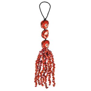 Crystal Hanging Ornaments, Red Jasper Chakra Stone Crystal Tree of Life for Car Mirror, Wall Hanging Decor, Handmade Home Decoration, Mediation Accessories, Positive Gifts for Women