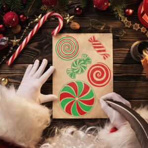 14 Pcs Christmas Stencils for Painting Christmas Candy Stencils Template Plastic Reusable Peppermint Candy Stencils on Wood for Christmas Decor Fabric Canvas DIY Home Decor