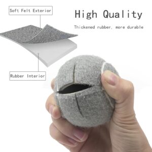 Precut Tennis Balls for Walkers 4 PCS Walker Tennis Ball for Furniture Legs and Floor Protection Heavy Duty Long Lasting Felt Pad Glide,Fit Most Walkers (Gray)