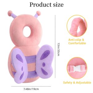 Baby Walker Head Protector Backpack Wear,Toddler Adjustable Baby Head Protection, Safety Pad Backpack for 5-24 Months Baby Learning Walking Crawling,Baby Head Protection Pad (Bee)