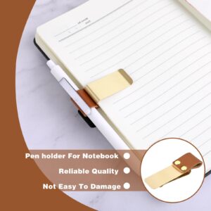 Giantree Pen Loop Holder, 4Pcs Metal Pen Holder Notebook Leather Retro Notebook Pen Holder Pen Loop with Clips for Journal Notebook Planner Clipboard Office Pocket Calendar Magazines