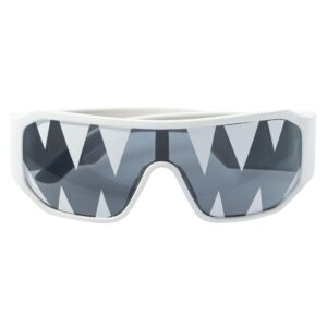 Costume Agent Macho Wrestler Man Madness Glasses Halloween Costume Accessory Cosplay Sunglasses (Zig Zag White)