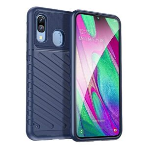 Phone case for Samsung Galaxy A40,Refined Carbon Fiber.Anti-Fall,Anti-Fingerprint.360°Full Protection case Blue