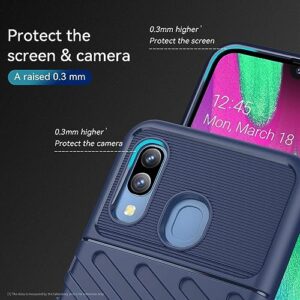 Phone case for Samsung Galaxy A40,Refined Carbon Fiber.Anti-Fall,Anti-Fingerprint.360°Full Protection case Blue