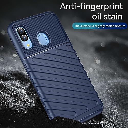 Phone case for Samsung Galaxy A40,Refined Carbon Fiber.Anti-Fall,Anti-Fingerprint.360°Full Protection case Blue