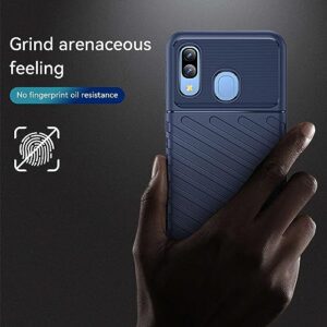 Phone case for Samsung Galaxy A40,Refined Carbon Fiber.Anti-Fall,Anti-Fingerprint.360°Full Protection case Blue