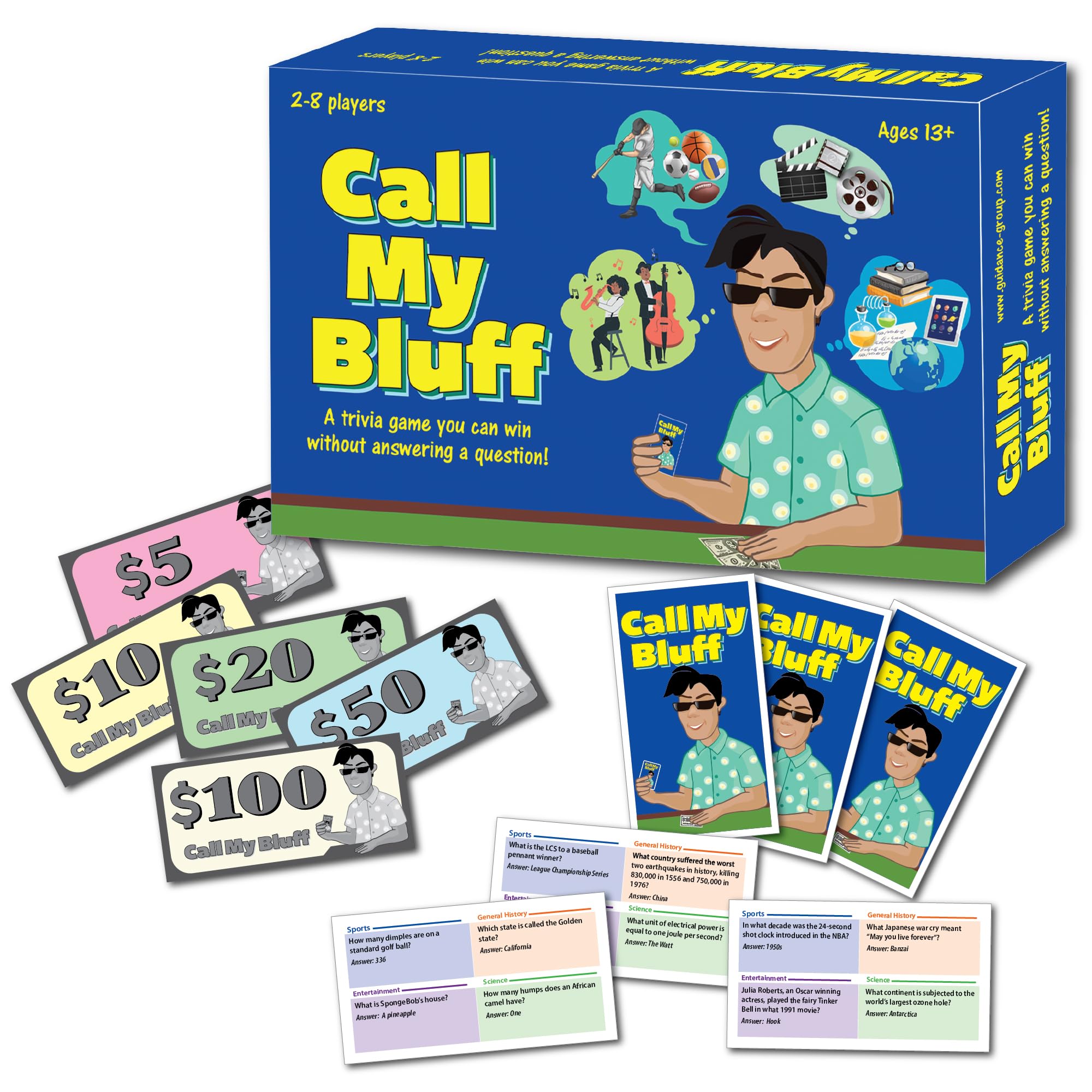 Call My Bluff: A Trivia Game You Can Win Without Answering a Question - Fun Family Card Game for Adults and Teens