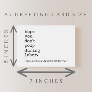 Funny Baby Shower Card For Boy Or Girl. Hope You Don't Poop During Labor Card. Funny Gender Neutral Baby Shower Card. Baby Shower Greeting Card.