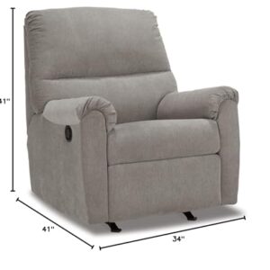 Signature Design by Ashley Miravel Casual Manual Rocker Recliner, Light Gray