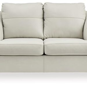 Signature Design by Ashley Genoa Modern Leather Match Loveseat, White