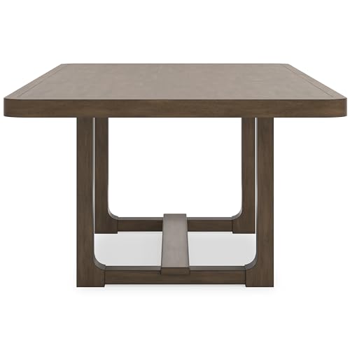 Signature Design by Ashley Cabalynn Farmhouse Dining Extension Table with 1 Removable Center Leaf, Light Brown