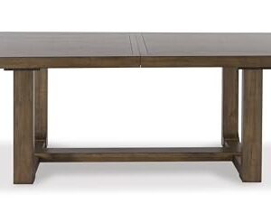 Signature Design by Ashley Cabalynn Farmhouse Dining Extension Table with 1 Removable Center Leaf, Light Brown