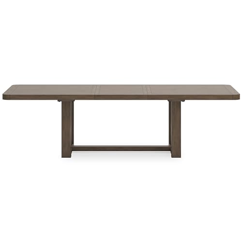 Signature Design by Ashley Cabalynn Farmhouse Dining Extension Table with 1 Removable Center Leaf, Light Brown