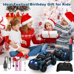 Remote Control Car for Boys 4-7, Off Road Mini RC Car for Kids, Cool Light Up 1/24 Scale Hobby RC Cars Truck Race Car Toy Christmas Birthday Gifts for 3 4 5 6 7 8 Years Old Boys