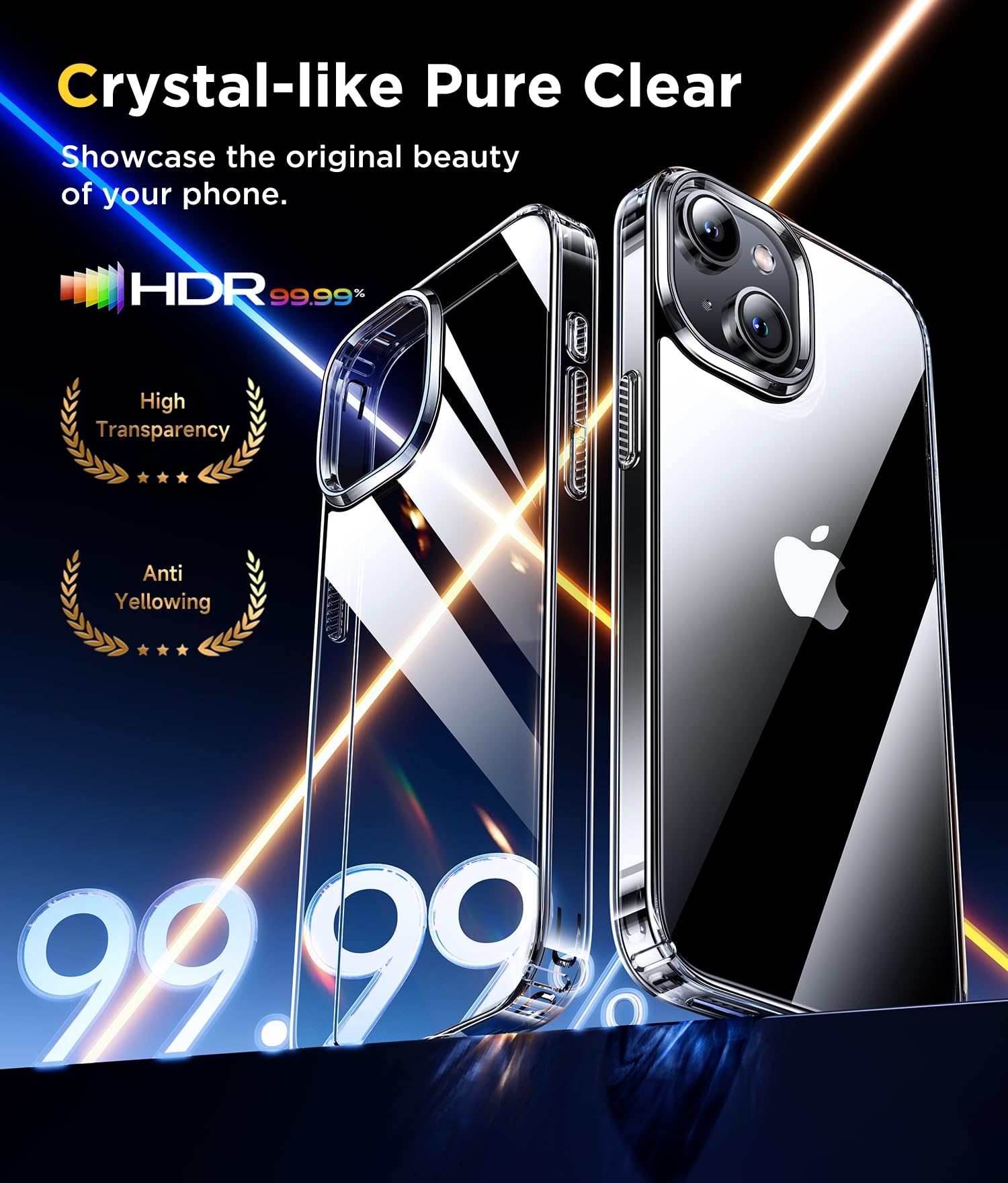 Humixx for iPhone 15 Case Clear [Non-Yellowing] [14 FT Military Drop Protection] Slim Fit Protective Hard Case, Shockproof Bumper Men Women Case for iPhone 15 Phone Case 5G 6.1 Inch - Transparent