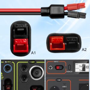 20FT 10AWG Solar Panel Extension Cable Fit for Anderson Adapter and Solar Connector, Solar Panel Charging Cable with Female and Male Weatherproof Connectors Fit for Anderson Generator Power Station