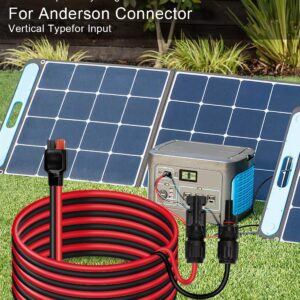 20FT 10AWG Solar Panel Extension Cable Fit for Anderson Adapter and Solar Connector, Solar Panel Charging Cable with Female and Male Weatherproof Connectors Fit for Anderson Generator Power Station