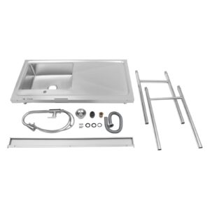 Commercial Stainless Steel Sink, 1 Compartment Kitchen Sinks, Utility Sink with Large Drain Bowl and Faucet, Standing Utility Sink for Garage, Restaurant, Kitchen 47.2"x23.6"x31.5"