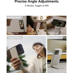 MOFT Phone Tripod Stand Compatible with iPhone 15/14/13/12 Series, Angle Adjustment & Strong Magnets & MagSafe Compatible MOVAS Invisible Selfie Stick Tripod, Misty Cove