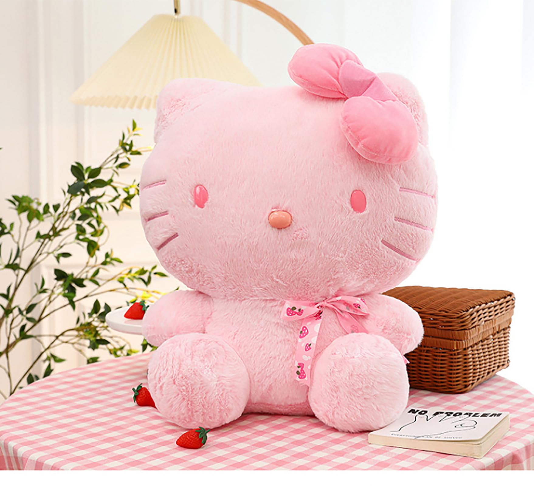 Comtaric 9 Inch Pink Kitty Plush - The Perfect for Birthdays, Halloween, and Christmas