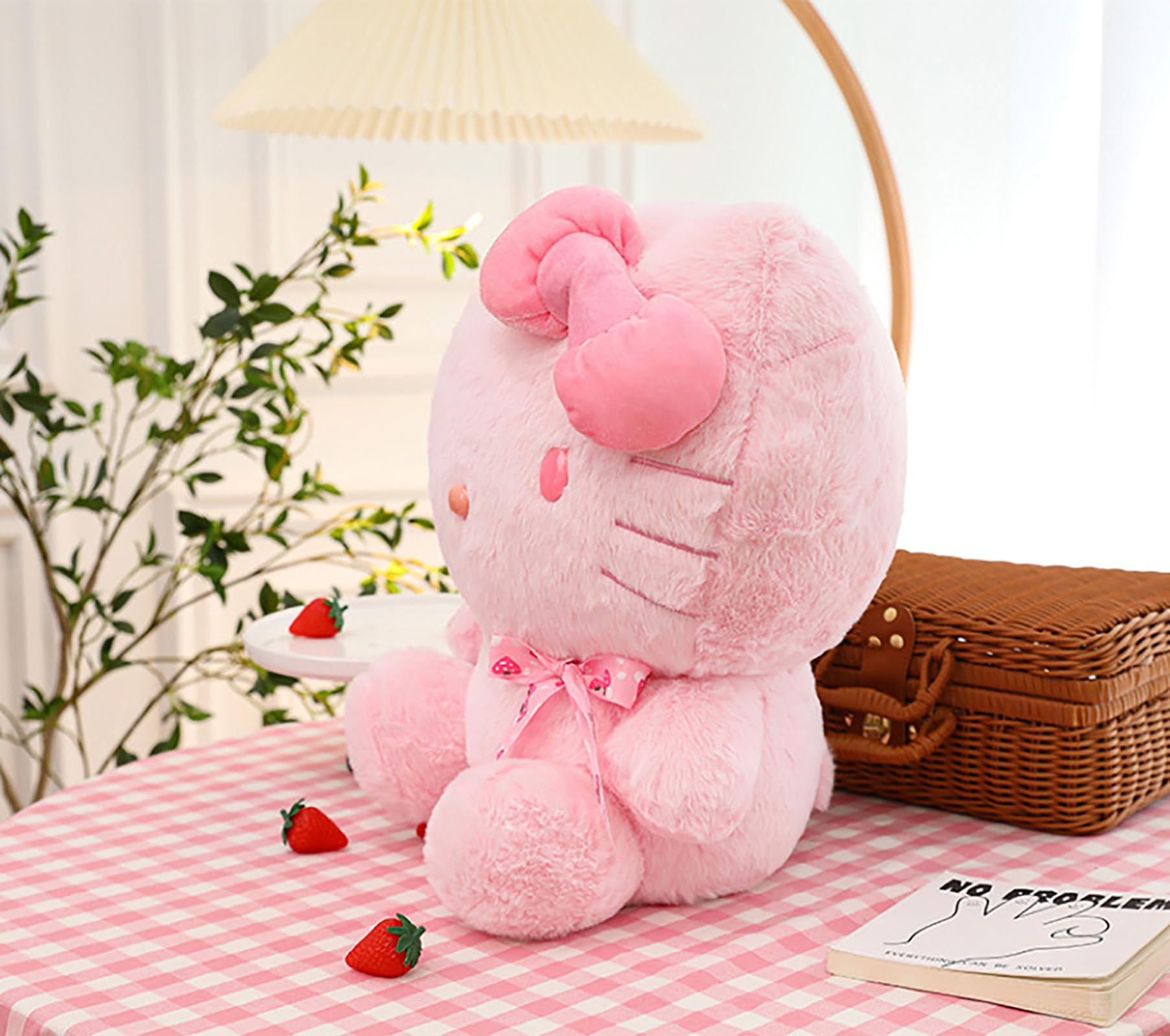 Comtaric 9 Inch Pink Kitty Plush - The Perfect for Birthdays, Halloween, and Christmas