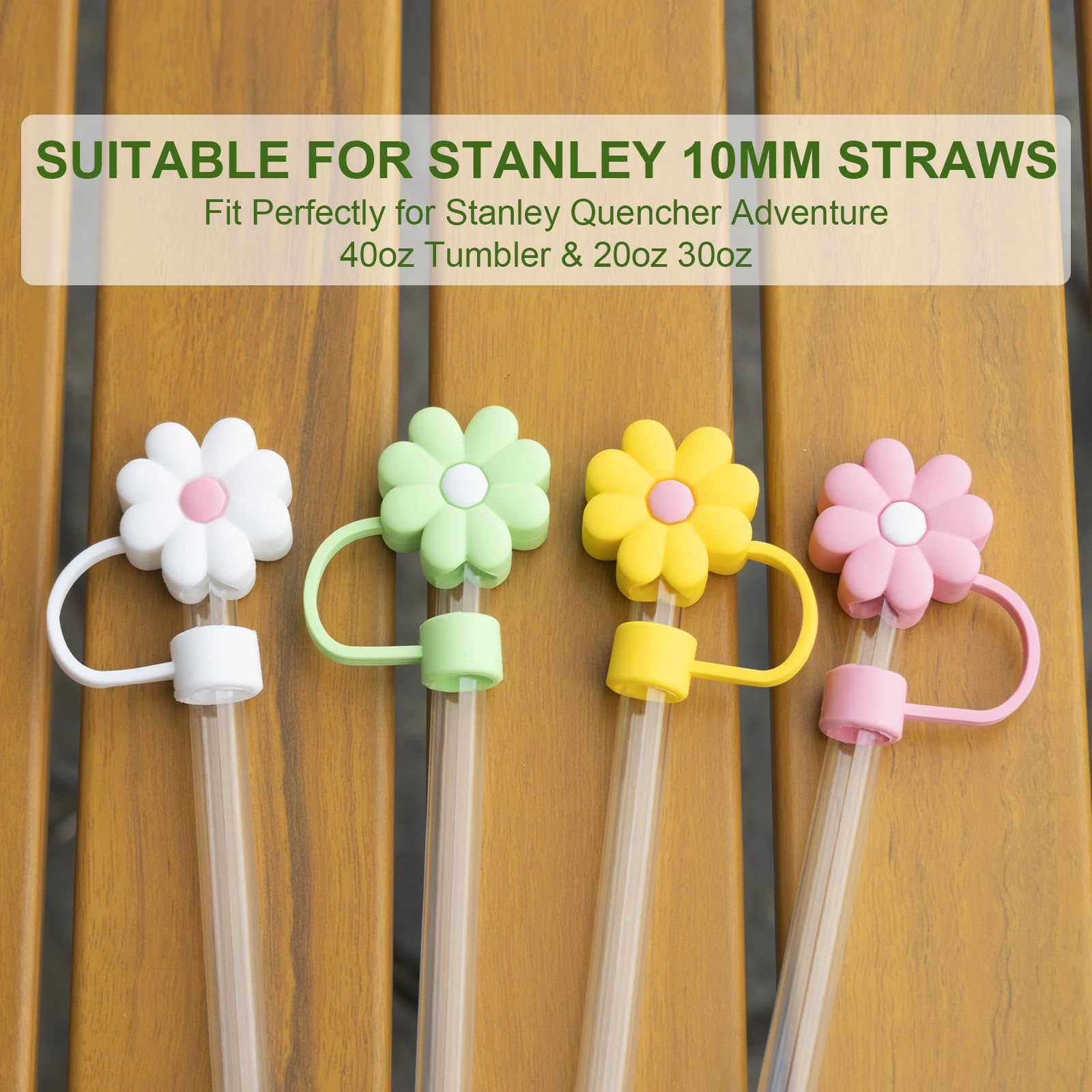 Straw Cover for Stanley Cup, 6Pcs 10MM Straw Covers Cap Toppers for Stanley Cup 40&30 Oz, Straw Tip Covers for Stanley Cups Accessories