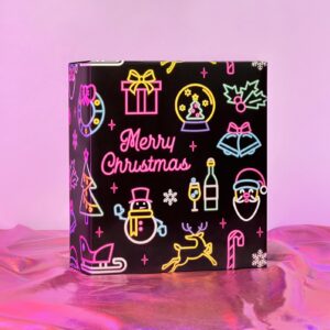 EWES Christmas Wrapping Paper Set 5 Rolls sheets 17x40 Inch Thick Black Pink For Gift Wrap Bundle Plaid Santa Claus Tree Funny Cute Kids Girls Boys Fun