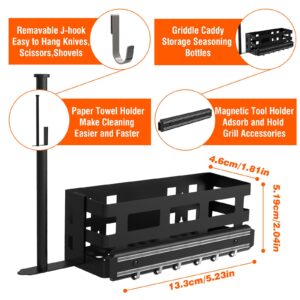 BSTTEK Griddle Caddy for Blackstone Griddles,Blackstone Griddle Accessories Space Saving for Blackstone,Blackstone Caddy Organize Storage with Magnetic Tool Holder & Paper Towel Holder,NO Drilling