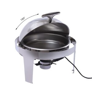 6.3QT Round Chafing Dish Buffet Set, Stainless Steel Food Warmer with 2 Pots