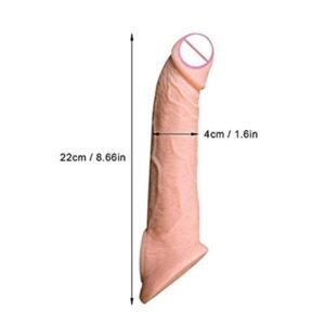 Threaded mace Condom Cock Sleeve Male Condom Adult Lock fine Ring Extended Sleeve Crystal S-leeve (8INCH)