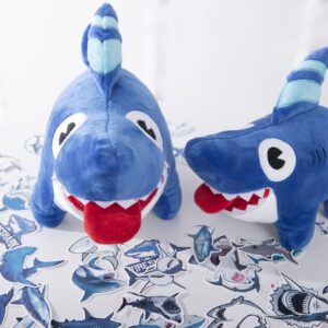 YHPHany Shark Dog Toy (13 inch Plush) with 25 Free Stickers, sharkdog, Shark Plush Animals Plush Doll Birthday Gift, Children, Boys, Girls (Blue Shark Plush)…