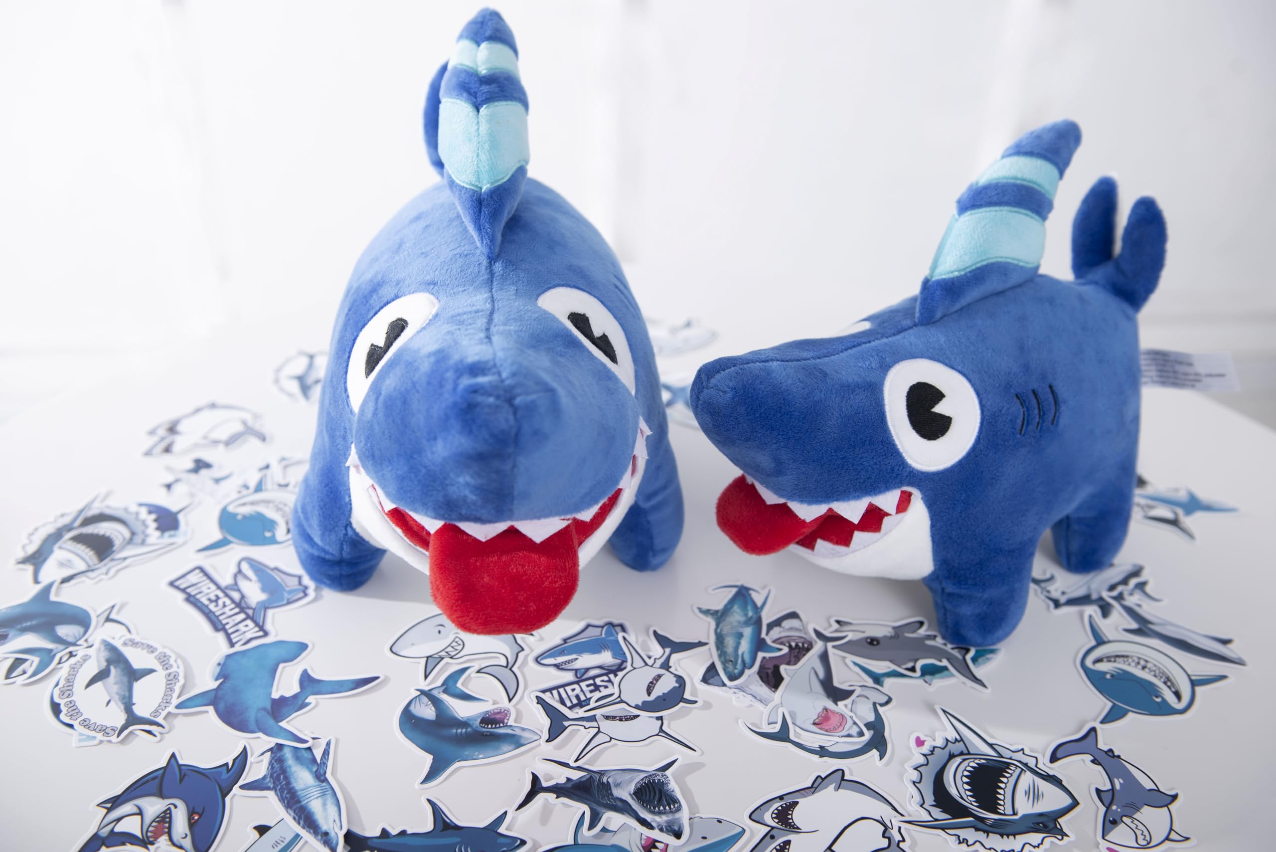 YHPHany Shark Dog Toy (13 inch Plush) with 25 Free Stickers, sharkdog, Shark Plush Animals Plush Doll Birthday Gift, Children, Boys, Girls (Blue Shark Plush)…