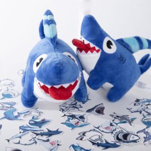 YHPHany Shark Dog Toy (13 inch Plush) with 25 Free Stickers, sharkdog, Shark Plush Animals Plush Doll Birthday Gift, Children, Boys, Girls (Blue Shark Plush)…