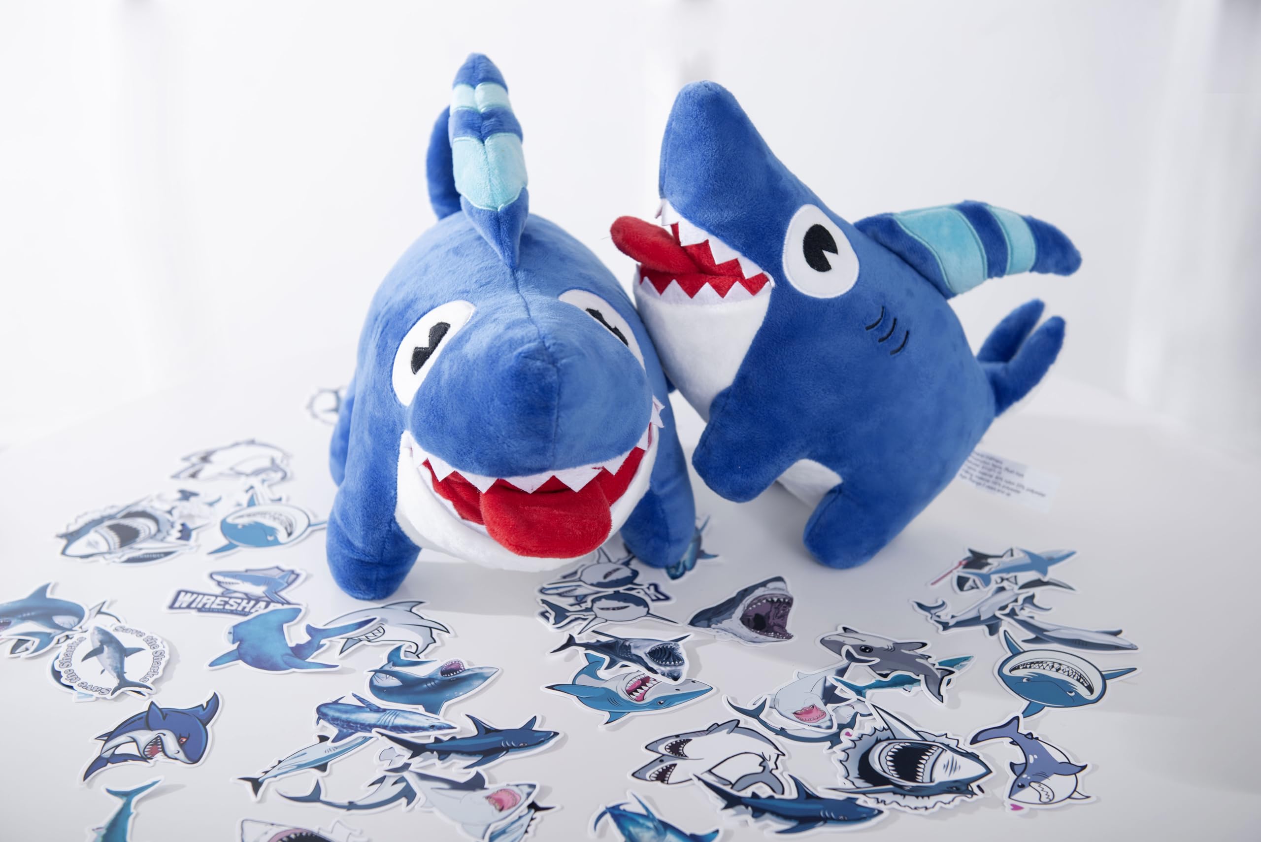 YHPHany Shark Dog Toy (13 inch Plush) with 25 Free Stickers, sharkdog, Shark Plush Animals Plush Doll Birthday Gift, Children, Boys, Girls (Blue Shark Plush)…