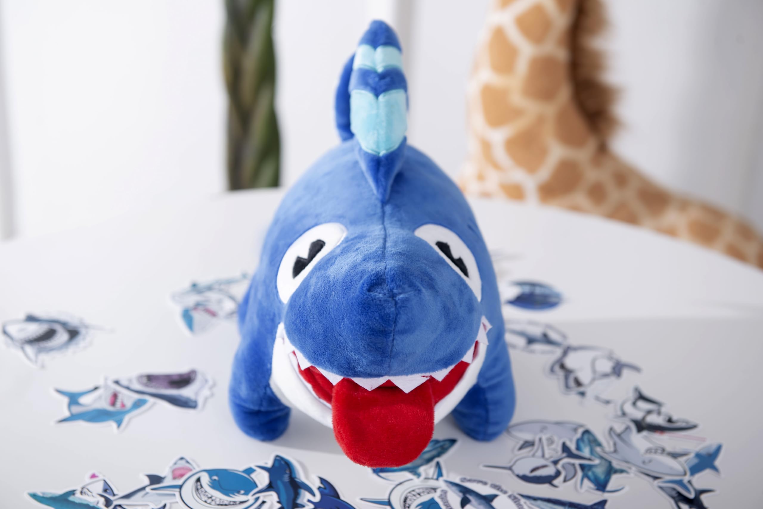 YHPHany Shark Dog Toy (13 inch Plush) with 25 Free Stickers, sharkdog, Shark Plush Animals Plush Doll Birthday Gift, Children, Boys, Girls (Blue Shark Plush)…