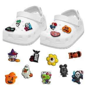 Jibicharrm 50 100 Pcs Random Halloween Shoe Decoration Charms Horror Spooky PVC Charms for Kids' Shoes, Boys, Girls, Nightmare Before Christmas Themed (100)