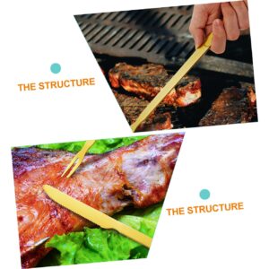 Yardwe 4 Sets Barbecue and Fork Cooking Fork Meat Fork Cheese Knives Roasting Fruit Barbecue Meat Barbecue Fork BBQ Tool BBQ Fork Stainless Steel Long Handle