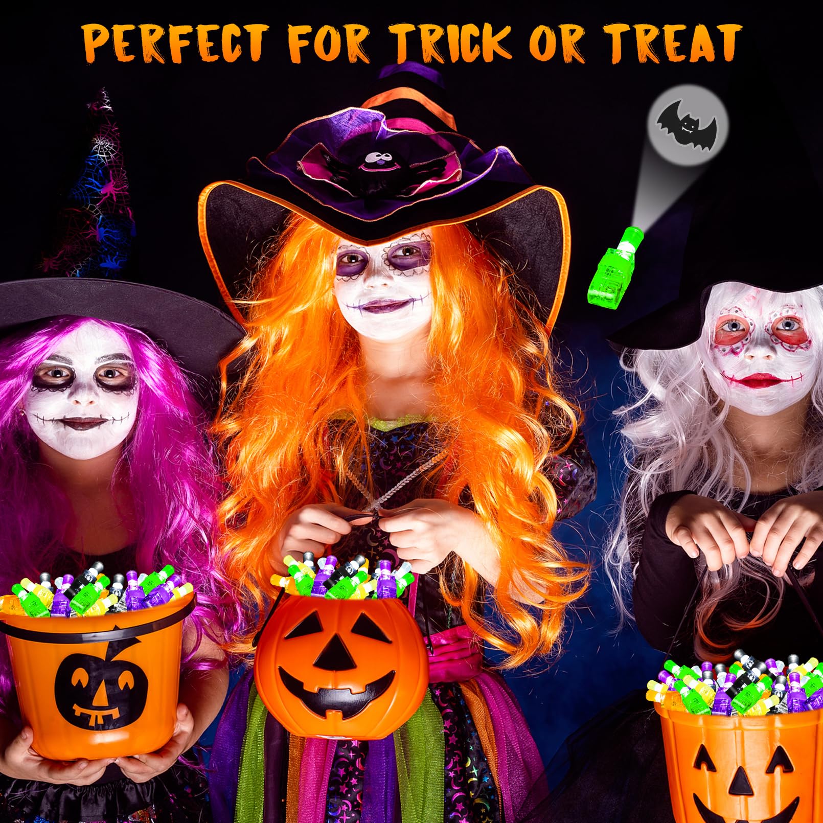 Halloween Party Favors for Kids, 36Pcs Light Up Finger Lights Halloween Goodie Bag Fillers Treats Pinata Stuffers Glow in The Dark Toys Bulk for Halloween Prizes Classroom Gifts Trick or Treat Toys