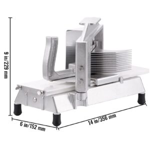 VEVOR Commercial Tomato Slicer, 3/16-Inch Tomato Cutter Vegetable Slicer, Manual Tomato Cutter with Built-in Cutting Board, Stainless Steel Blades for Restaurant or Home Use