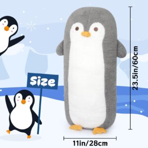 Leokawin Long Penguin Plush Body Pillow, Cute Cartoon Penguin Stuffed Animals Doll, Soft Long Penguin Plush Toys, Kawaii Stuffed Penguin Plushie Throw Pillow Gift for Kids Boys Girls