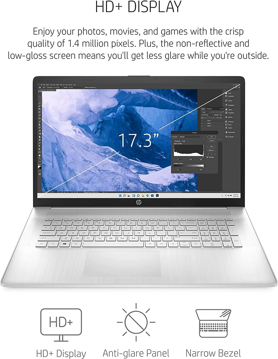 HP 2023 Newest 17 Laptop, for Business and Students, 17.3 Inch Display, Intel Core i3-1125G4 Processor, 16GB RAM, 512GB SSD, Intel UHD Graphics, WiFi, Bluetooth, USB A&C, Windows 11 Home in S Mode