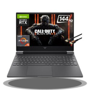 HP Victus 15 Gaming Laptop 15.6" FHD IPS 144Hz AMD 7000 Ryzen 5 7535HS (Beats i7-11800H) GeForce RTX 2050 4GB Graphic Backlit USB-C B&O Win11 Black + HDMI Cable (32GB RAM | 1TB SSD)