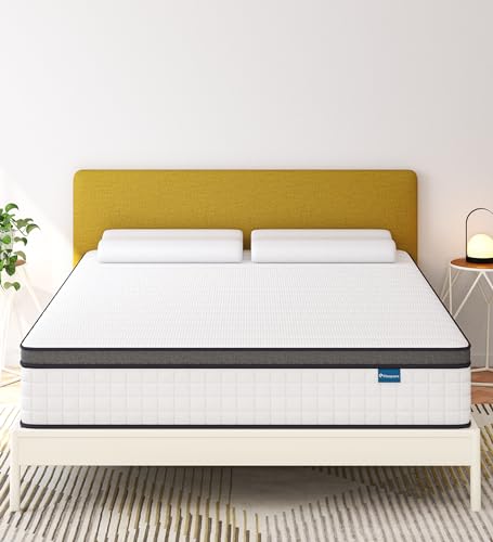 elitespace Queen Mattresses,12 Inch Queen Size Mattress in a Box,Memory Foam Hybrid White Mattress with Provide Support and Improve Sleep Mattresses,CertiPUR-US.