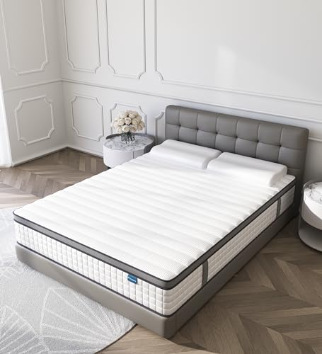 elitespace Queen Mattresses,12 Inch Queen Size Mattress in a Box,Memory Foam Hybrid White Mattress with Provide Support and Improve Sleep Mattresses,CertiPUR-US.