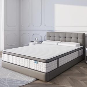 elitespace Queen Mattresses,12 Inch Queen Size Mattress in a Box,Memory Foam Hybrid White Mattress with Provide Support and Improve Sleep Mattresses,CertiPUR-US.